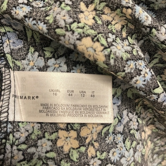Primark - calico print maxi dress - country, gathered, bow - size 12 - Picture 5 of 5